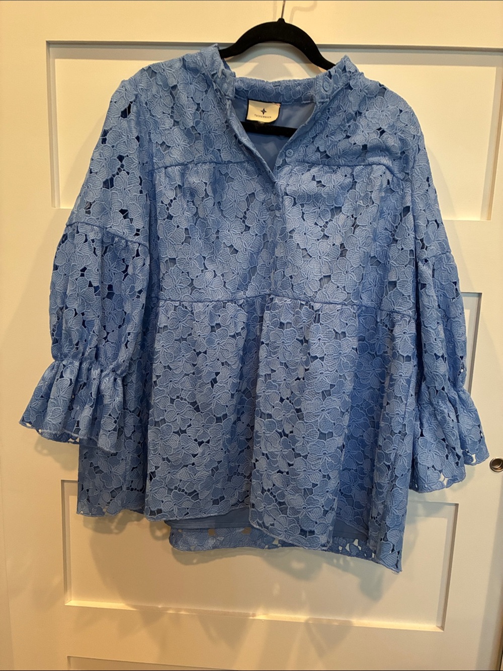 Tuckernuck Sky Blue Floral Eyelet Tunic